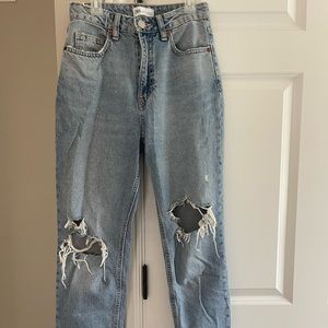 Zara straight leg light blue jeans size US 2